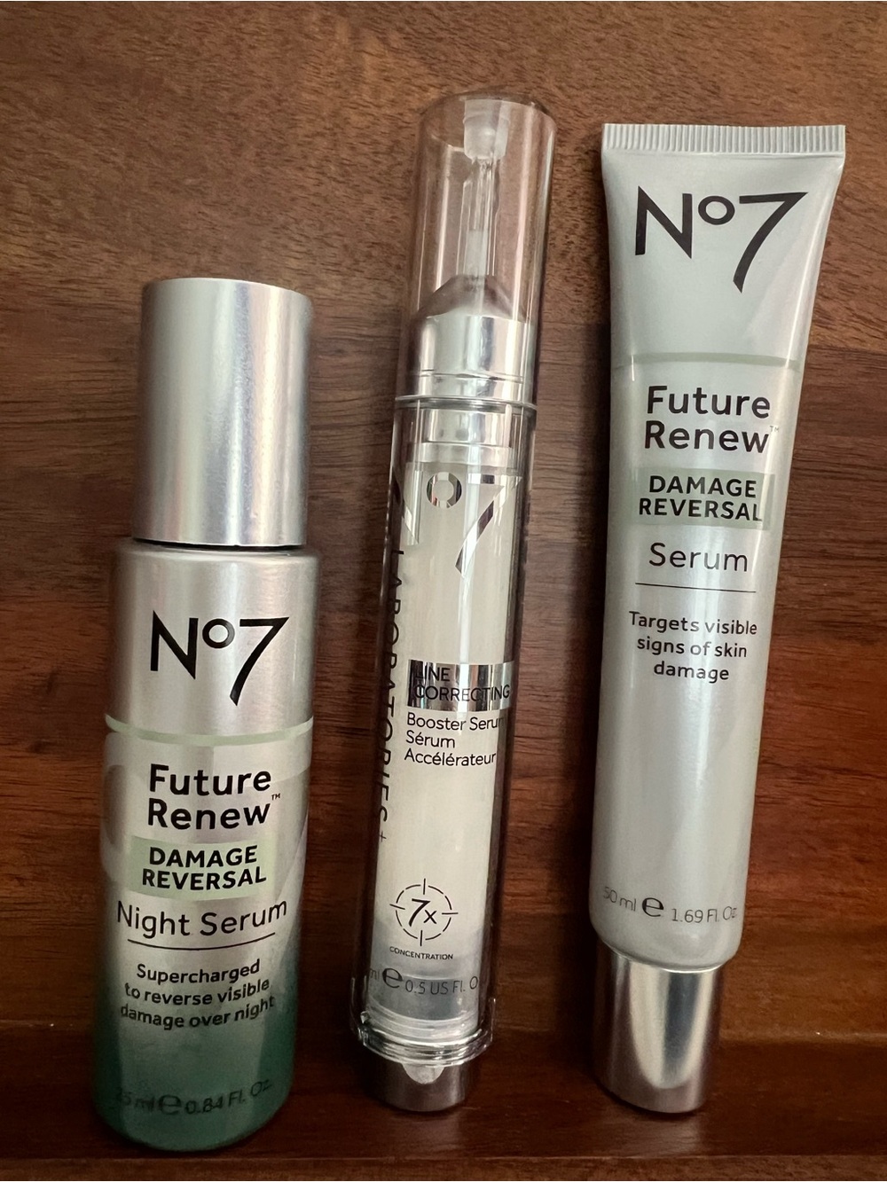 No7 Future Renew & Line Correcting Serum 3 Piece Skincare Bundle